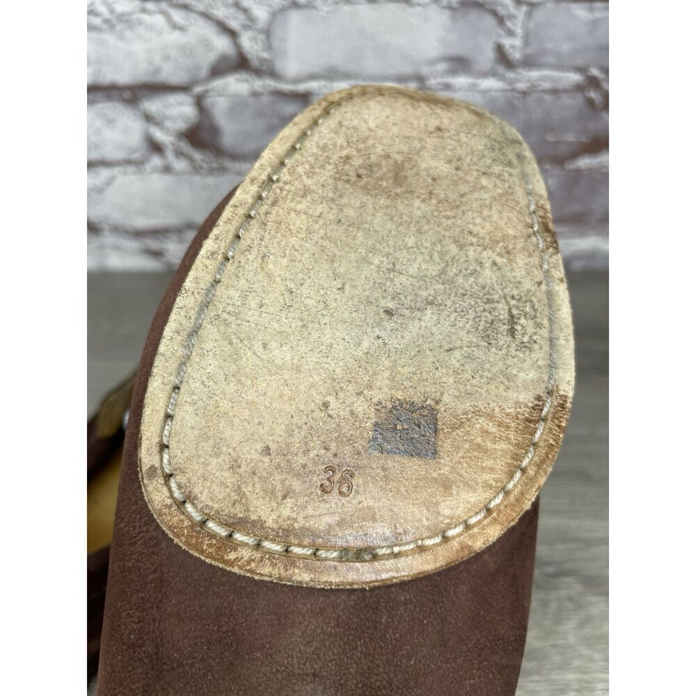 Giorgio Armani Brown Suede Loafers Leather Sole Driving Shoes Women’s 36EU/6M US - Picture 9 of 16